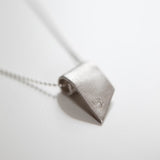 Angular Ribbon Pendant in Recycled Sterling Silver