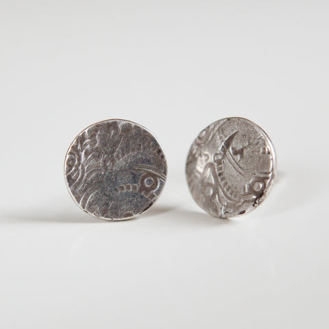 ROUND IMPRINTED STUDS {silver}