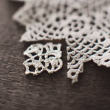 Doily and silver cast lace