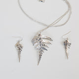 Fern Earrings in Recycled Sterling Silver with Fern Pendant