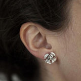 Pine Cone Stud Earrings in Sterling Silver