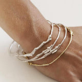 Branch Bangle in Recycled Sterling Silver and Yellow Gold