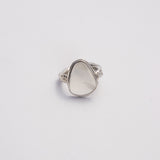 White Agate Imprinted Ring