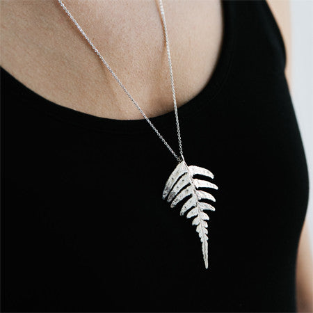 Fern Pendant in Recycled Sterling Silver