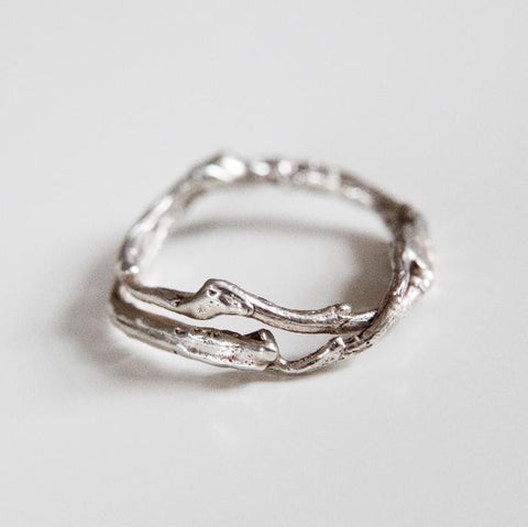 Recycled Silver branch wedding ring
