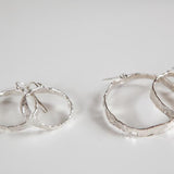 SMALL IMPRINTED HOOPS silver